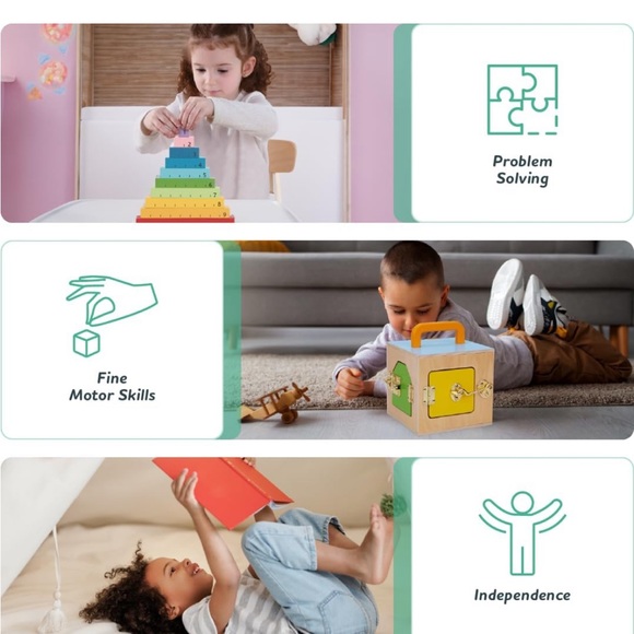 EarlyLearningToyBundle6in1 Box EducationalMontessoriPlaySetWooden Toddler🧒🏻Toy - Picture 6 of 10